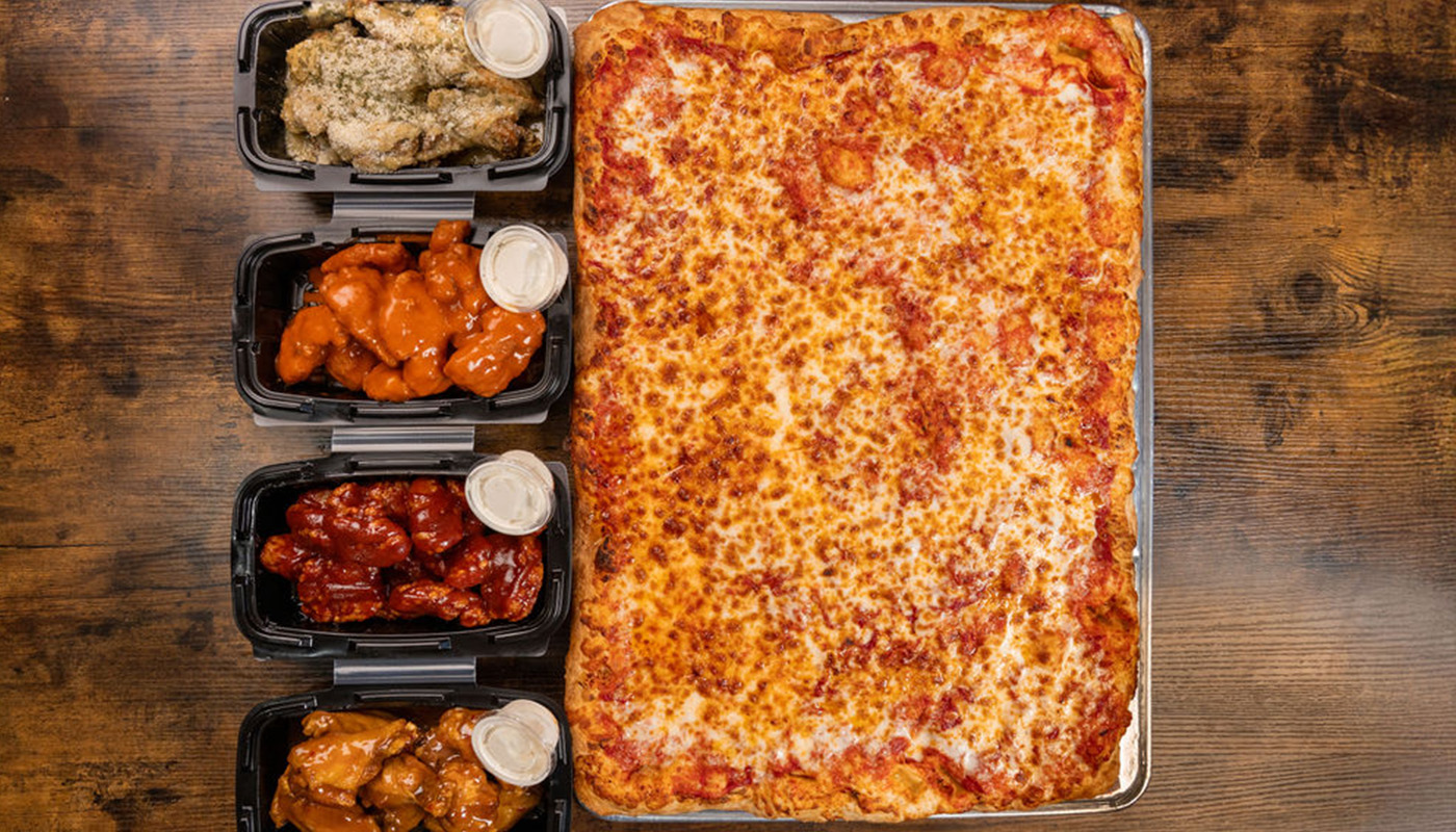 SHEET PIZZA & 4 WINGS image